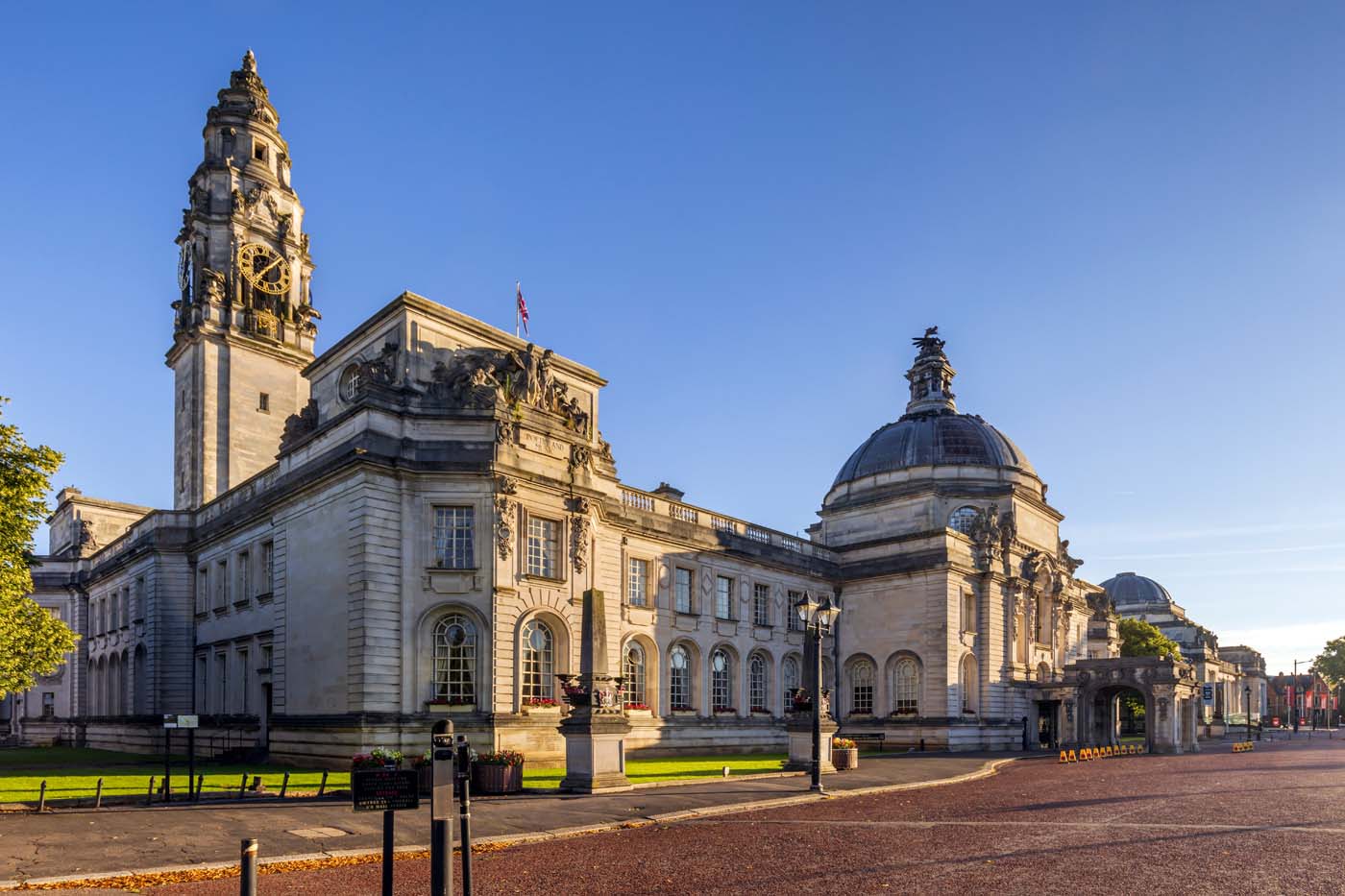 Cardiff City Hall, a Grade I listed building in Cathays Park, Ca