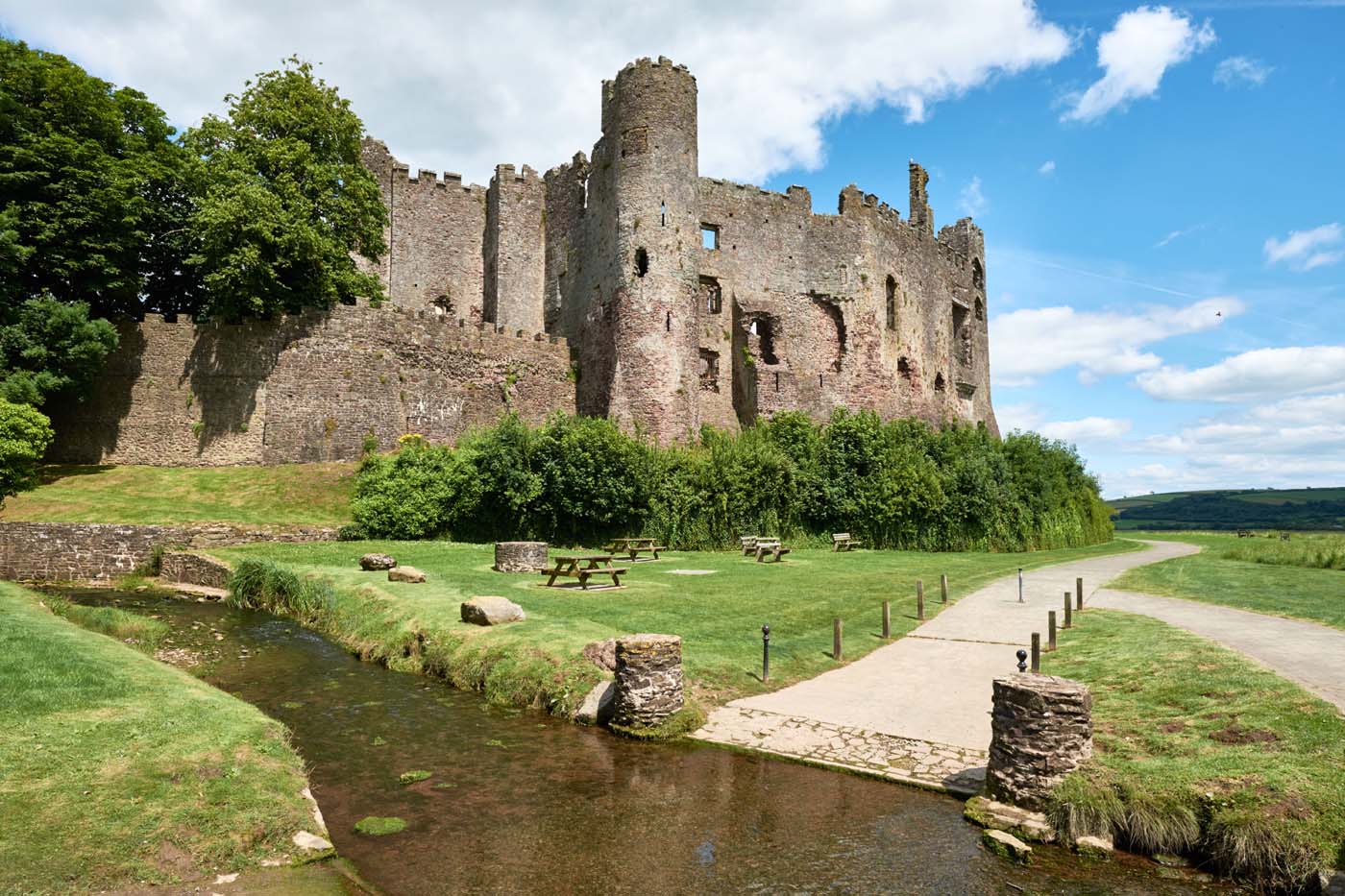 laugharne castle, wales, pic taked in a sunny day