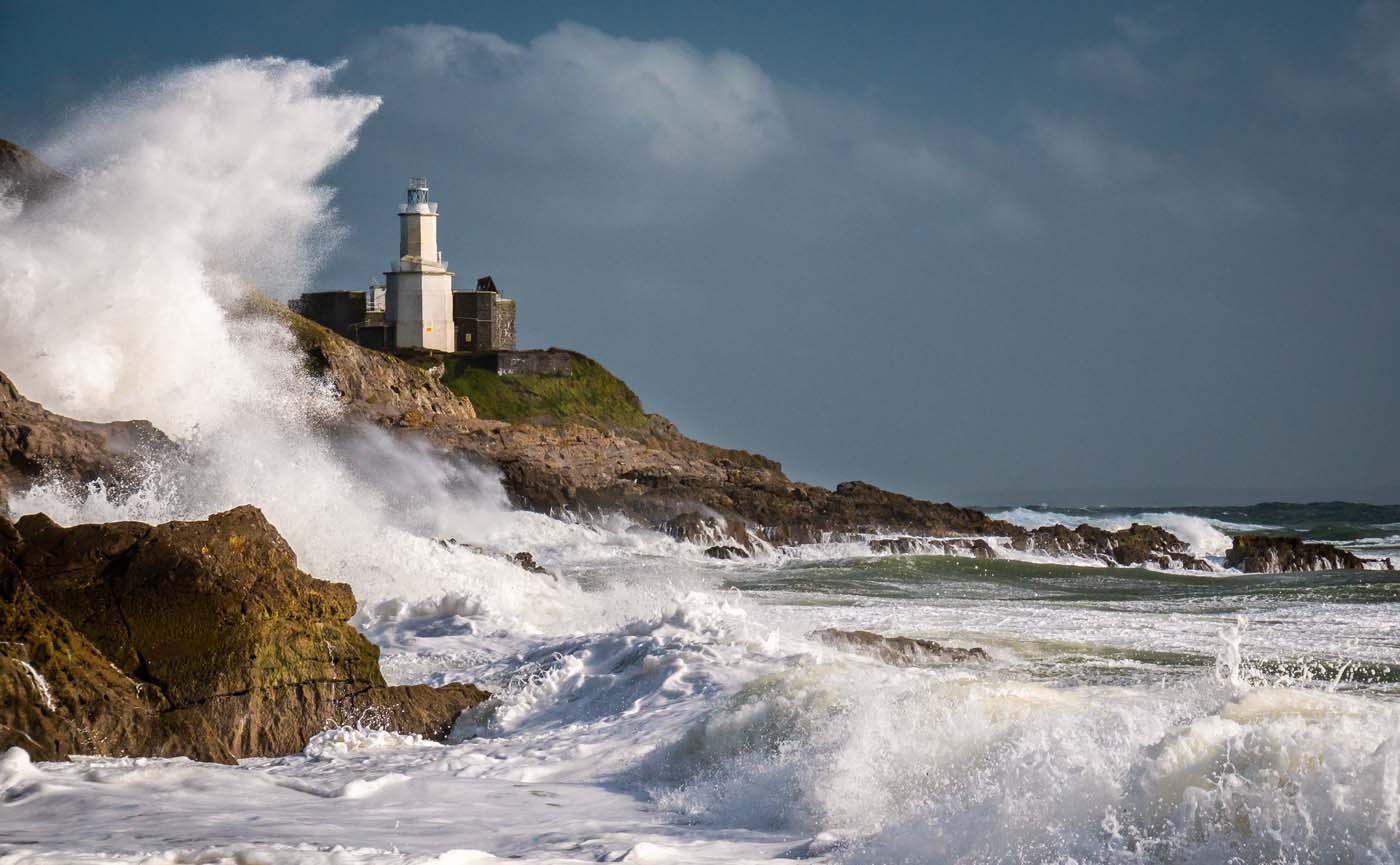 Mumbles Lighthouse in a Storm - Swansea