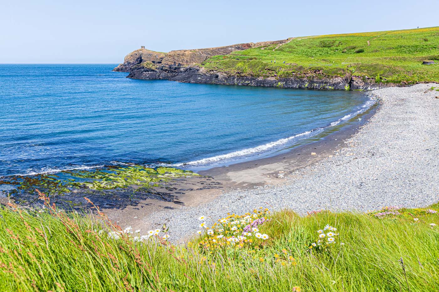 The beach at Abereiddy Bay on the St David's peninsula in the Pe